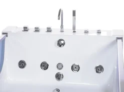 Banheira De Hidromassagem Em Acrilico Branco Com Led 180 X 120 Cm Curacao