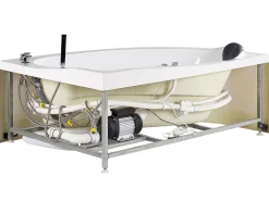 Banheira De Hidromassagem De Canto A Esquerda Com Led Em Branco Neiva