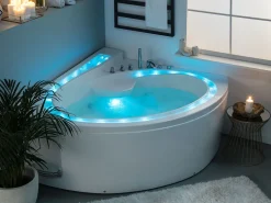 Banheira De Hidromassagem Em Acrilico Branco Com Led 165 X 148 Cm Pelican