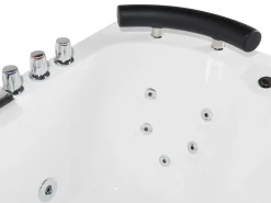 Banheira De Hidromassagem De Canto Versao A Esquerda Em Acrilico Branco Com Led 160 X 113 Cm Paradiso