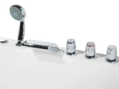 Banheira De Hidromassagem De Canto Versao A Esquerda Em Acrilico Branco Com Led 160 X 113 Cm Paradiso