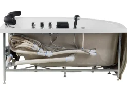 Banheira De Hidromassagem De Canto Versao A Esquerda Em Acrilico Branco Com Led 160 X 113 Cm Paradiso