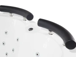 Banheira De Hidromassagem De Canto Versao A Esquerda Em Acrilico Branco Com Led 160 X 113 Cm Paradiso