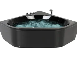Banheira De Hidromassagem De Canto Em Acrilico Preto Com Led 140 X 140 Cm Meves