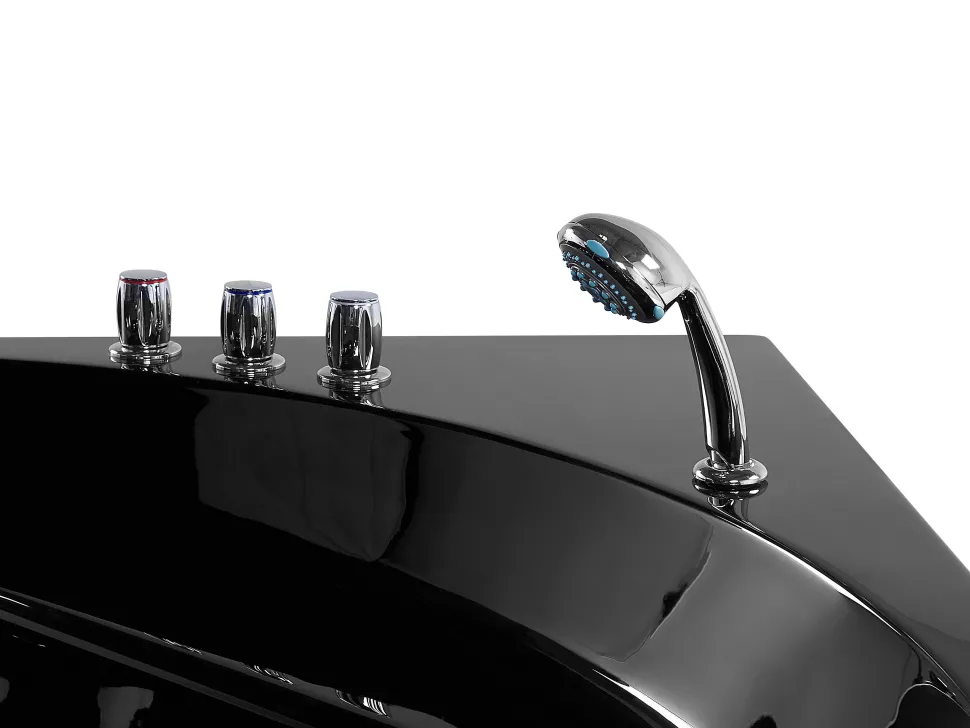 Banheira De Hidromassagem De Canto Em Acrilico Preto Com Led 140 X 140 Cm Meves