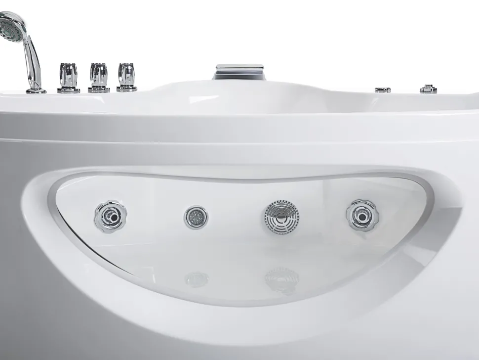 Banheira De Hidromassagem De Canto Em Acrilico Branco Com Led 146 X 146 Cm Tocoa