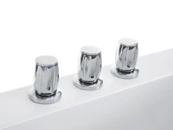 Banheira De Hidromassagem De Canto Em Acrilico Branco Com Led 146 X 146 Cm Tocoa