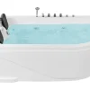 Banheira De Hidromassagem De Canto Direito Em Acrilico Branco Com Led 180 X 120 Cm Calama
