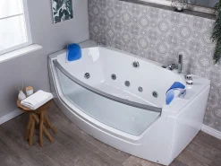 Banheira De Hidromassagem Em Acrilico Branco Com Led 175 X 85 Cm Fuerte