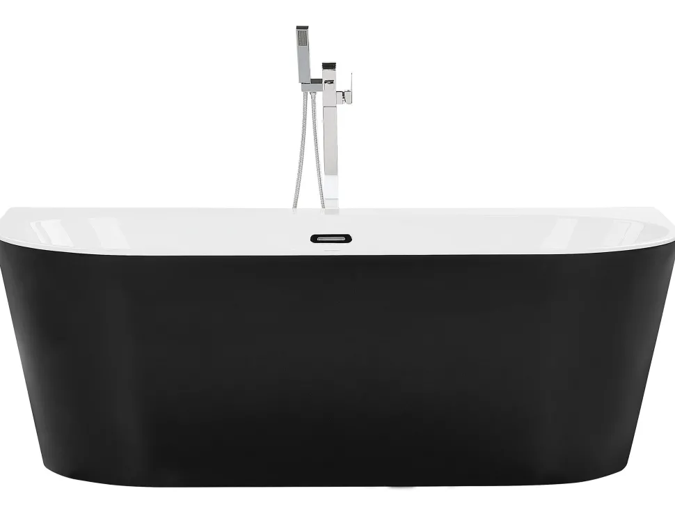 Banheira Para Parede Em Acrilico Preto 170 X 80 Cm Harvey