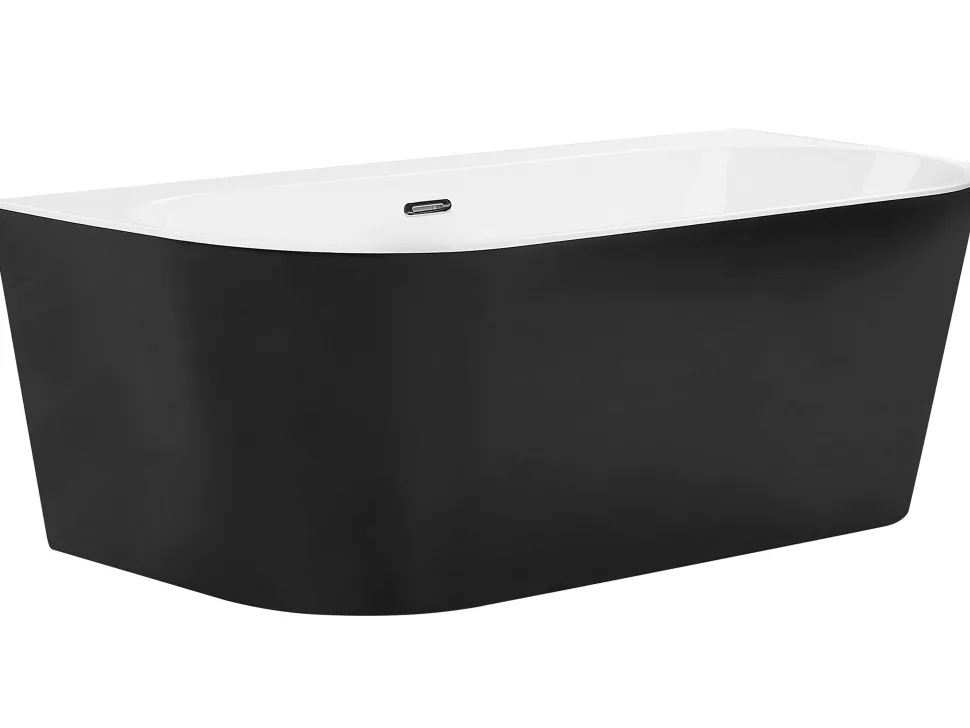 Banheira Para Parede Em Acrilico Preto 170 X 80 Cm Harvey