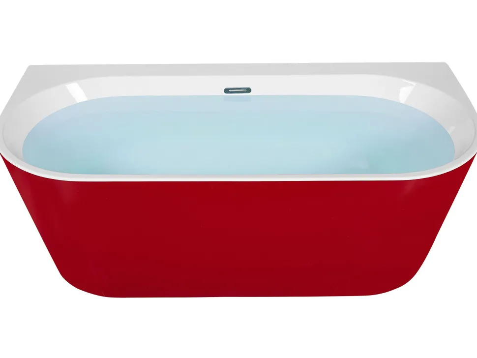 Banheira Para Parede Em Acrilico Vermelho 170 X 80 Cm Harvey