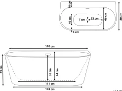 Banheira Para Parede Em Acrilico Vermelho 170 X 80 Cm Harvey