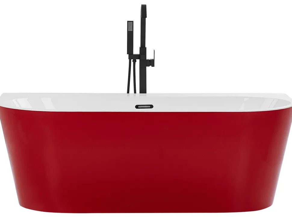 Banheira Para Parede Em Acrilico Vermelho 170 X 80 Cm Harvey