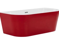 Banheira Para Parede Em Acrilico Vermelho 170 X 80 Cm Harvey