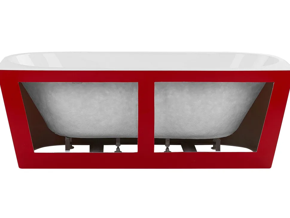 Banheira Para Parede Em Acrilico Vermelho 170 X 80 Cm Harvey