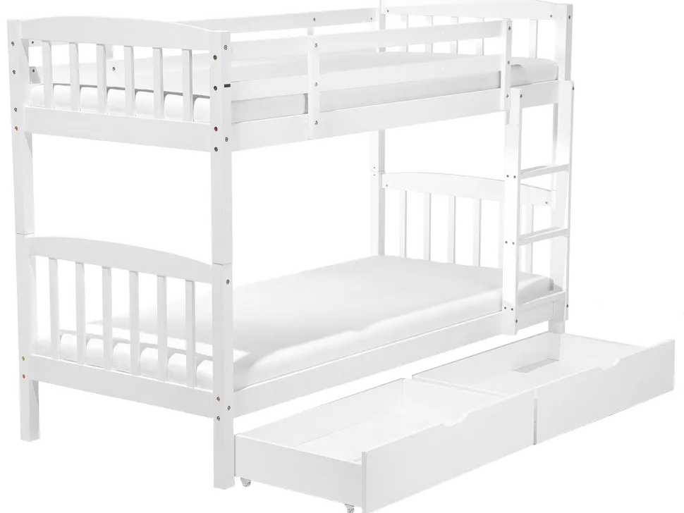 Beliche Com Gavetas Em Madeira De Pinho Branco 90 X 200 Cm Revin