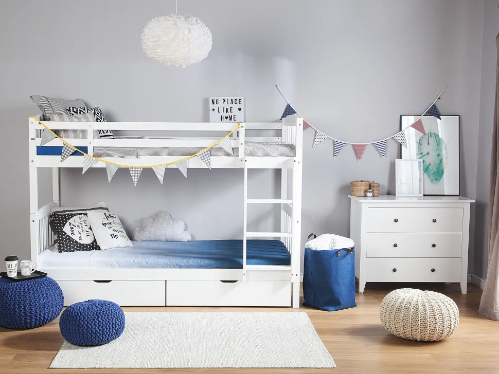 Beliche Com Gavetas Em Madeira De Pinho Branco 90 X 200 Cm Revin