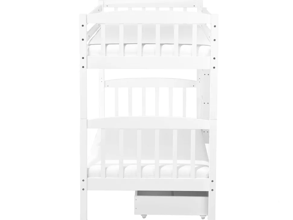 Beliche Com Gavetas Em Madeira De Pinho Branco 90 X 200 Cm Revin