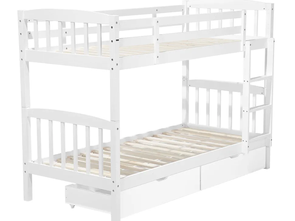 Beliche Com Gavetas Em Madeira De Pinho Branco 90 X 200 Cm Revin