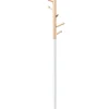 Bengaleiro Em Madeira De Pinho E Metal Branco 170 Cm Aubum
