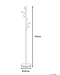 Bengaleiro Em Madeira De Pinho E Metal Branco 170 Cm Aubum