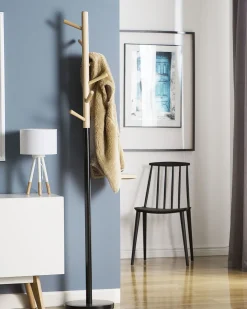 Bengaleiro Em Madeira De Pinho E Metal Preto 170 Cm Aubum