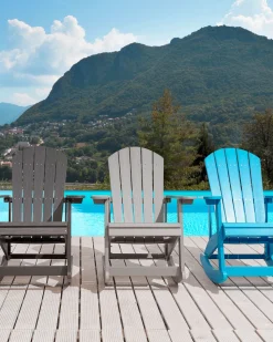 Cadeira De Baloico De Jardim Cinzenta Clara Adirondack