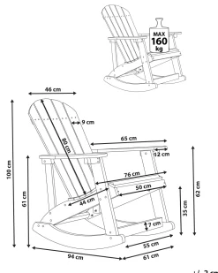 Cadeira De Baloico De Jardim Cinzenta Clara Adirondack