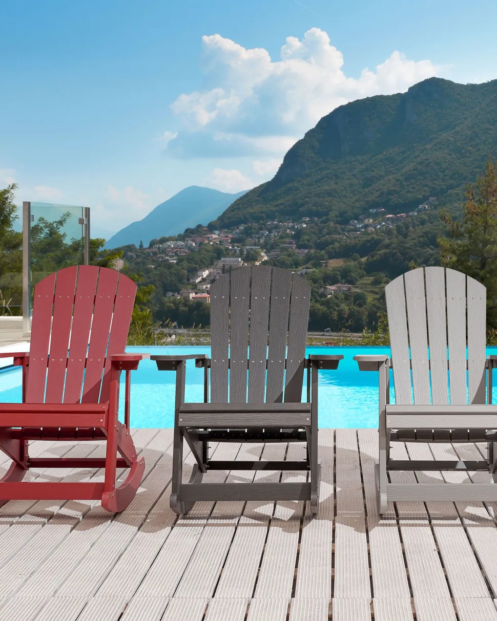 Cadeira De Baloico De Jardim Cinzenta Escura Adirondack