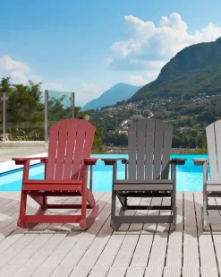 Cadeira De Baloico De Jardim Vermelha Adirondack