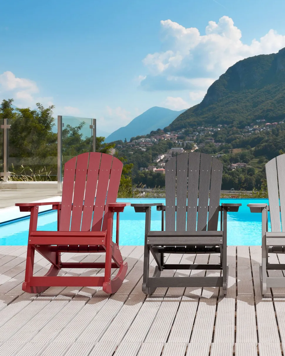 Cadeira De Baloico De Jardim Vermelha Adirondack