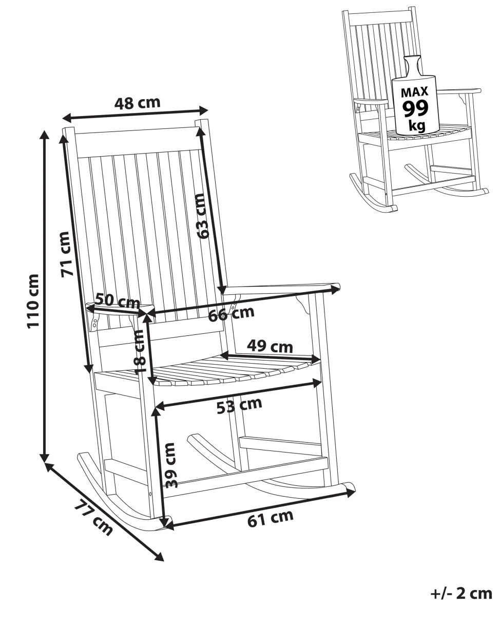 Cadeira De Baloico Em Madeira De Acacia Clara Bojano