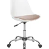 Cadeira De Escritorio Branca E Rosa Dakota Ii
