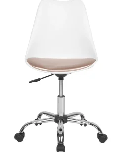 Cadeira De Escritorio Branca E Rosa Dakota Ii