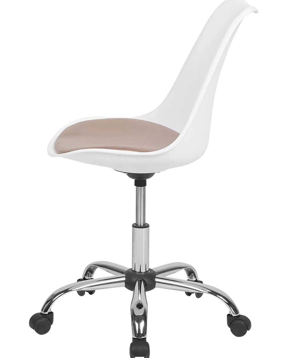 Cadeira De Escritorio Branca E Rosa Dakota Ii