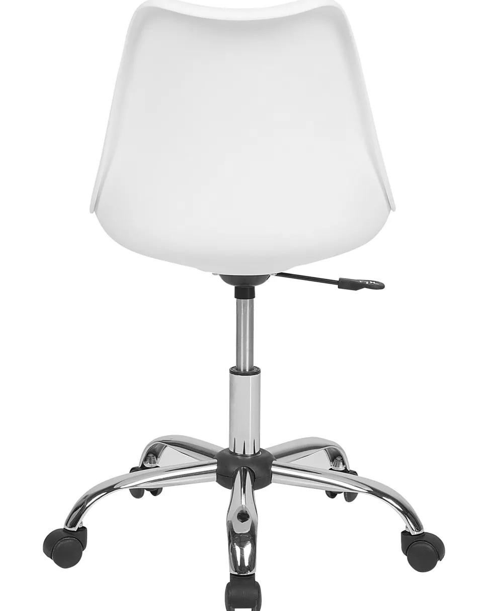 Cadeira De Escritorio Branca E Rosa Dakota Ii