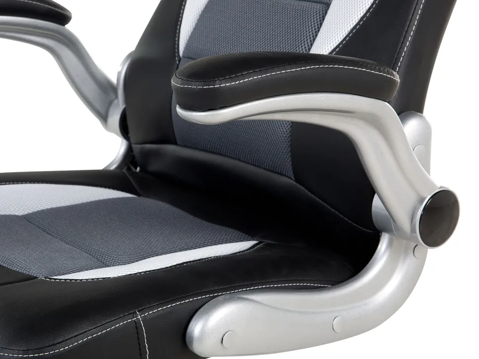 Cadeira De Escritorio Com Bracos Ajustaveis Em Pele Sintetica Preta Dean