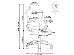 Cadeira De Escritorio Com Bracos Ajustaveis Em Pele Sintetica Preta Dean