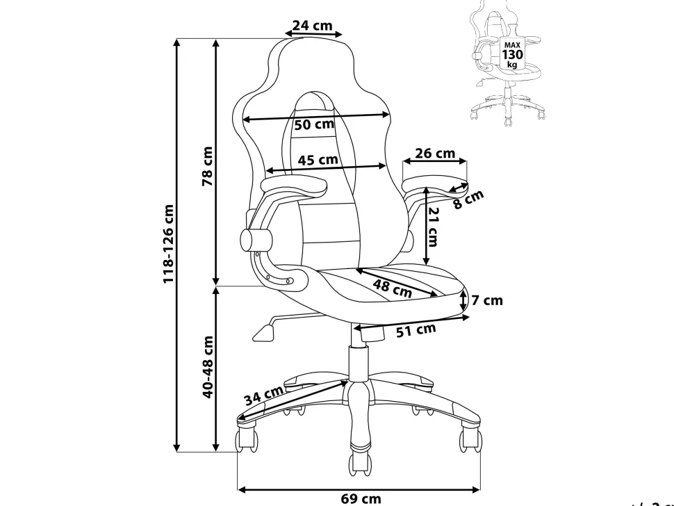 Cadeira De Escritorio Com Bracos Ajustaveis Em Pele Sintetica Preta Dean