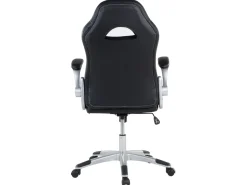 Cadeira De Escritorio Com Bracos Ajustaveis Em Pele Sintetica Preta Dean