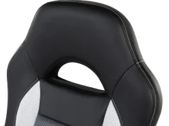 Cadeira De Escritorio Com Bracos Ajustaveis Em Pele Sintetica Preta Dean