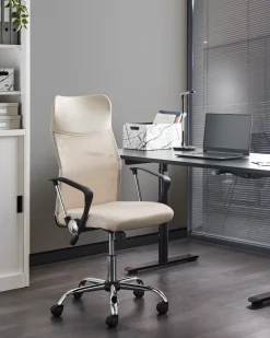 Cadeira De Escritorio Creme Design