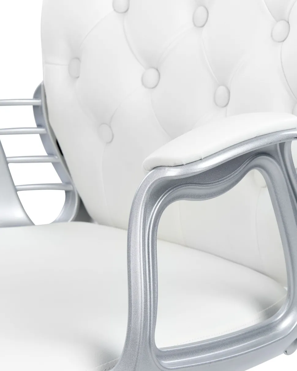 Cadeira De Escritorio Em Pele Sintetica Branca Princess