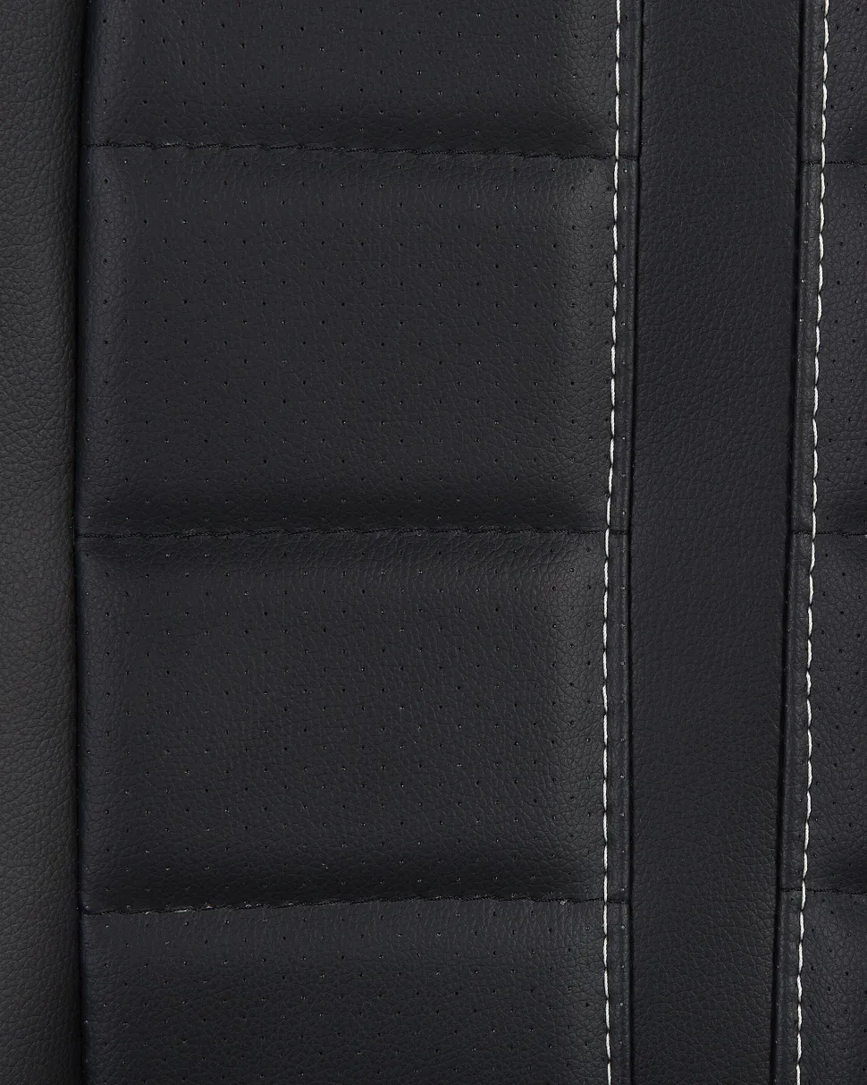 Cadeira De Escritorio Em Pele Sintetica Preta E Castanha Clara Prince