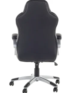 Cadeira De Escritorio Em Pele Sintetica Preta E Castanha Clara Prince