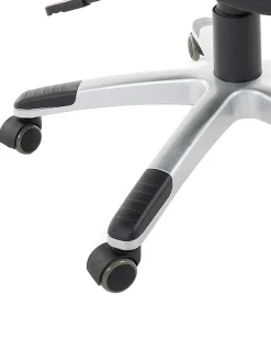 Cadeira De Escritorio Em Pele Sintetica Preta E Castanha Clara Prince