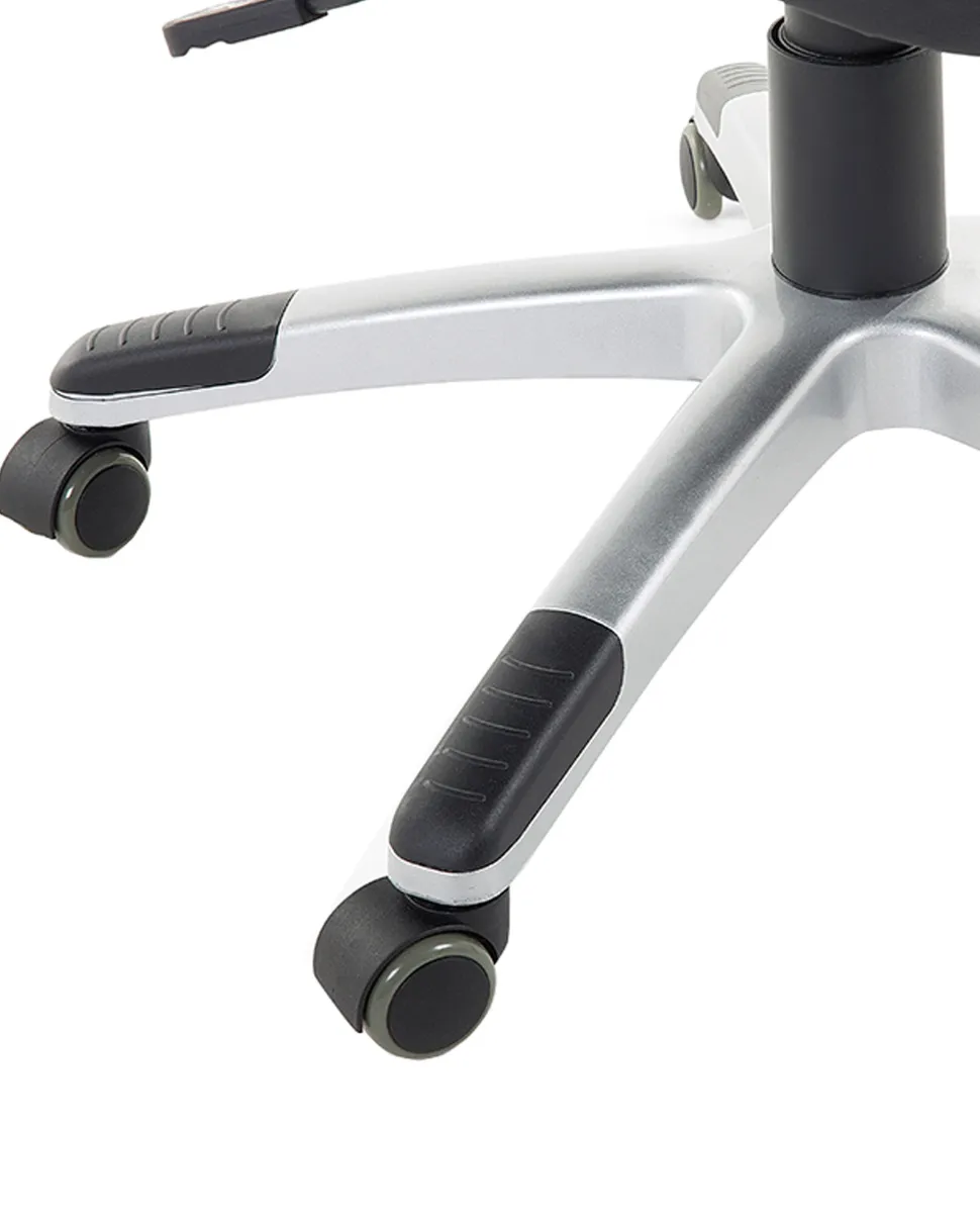 Cadeira De Escritorio Em Pele Sintetica Preta E Castanha Clara Prince