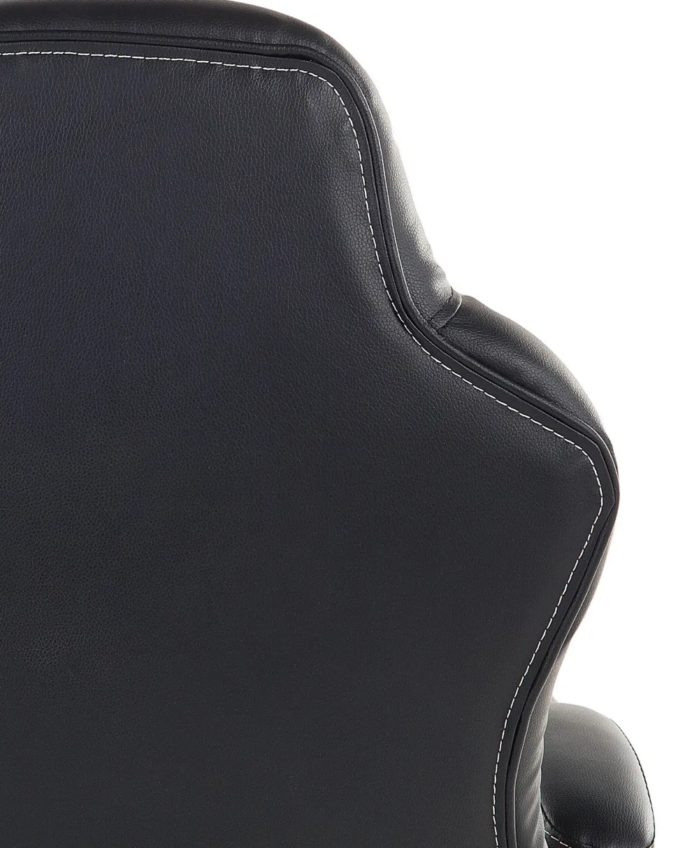 Cadeira De Escritorio Em Pele Sintetica Preta E Castanha Clara Prince