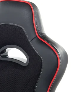 Cadeira De Escritorio Em Pele Sintetica Preta E Vermelha Master